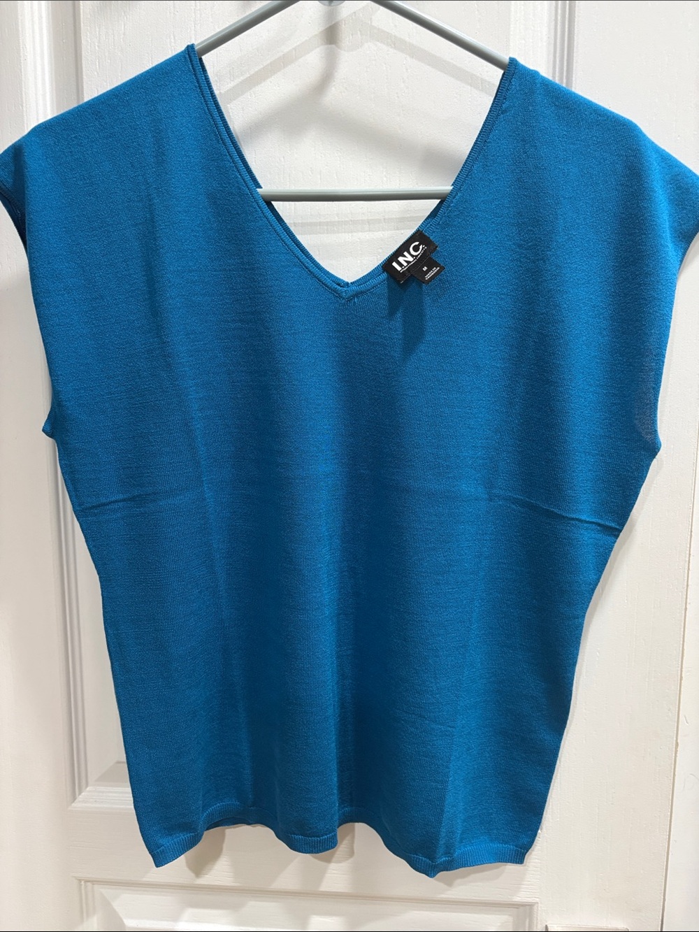 INC International Concepts Teal V-Neck Knit Tank Top. Never worn!
